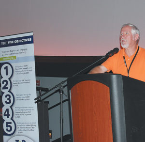 Danny Faulkner, a Christian astronomer for the Creation Museum in Petersburg, Ky., near Cincinnati, Ohio, speaks Sept. 29 during the first apologetics conference sponsored by the Tennessee Baptist Convention.