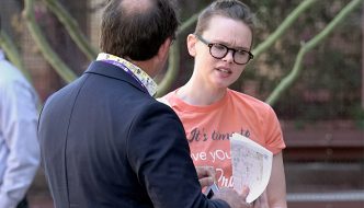 LGBT PROTESTERS FEW, USE SBC LOGO ON FLYERS